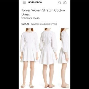 2022 spring Veronica Beard Torres Woven Stretch Cotton Dress